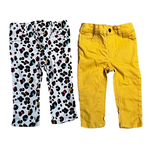 Bundle of 2 Garanimals Baby Girls Pants Sz 12 Months Cute Animal Print and Brigh - Picture 6 of 8